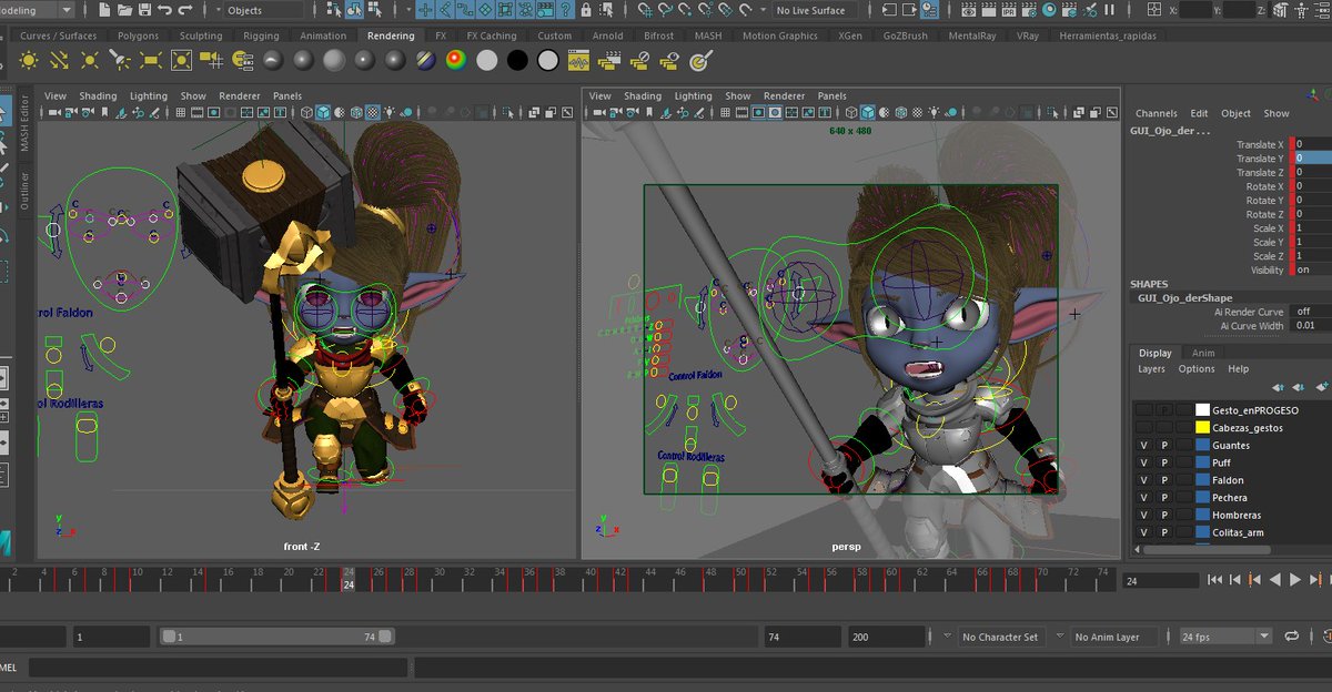 Continue to process to animation of Bandle Project, y seguimos con el Reel de Animacion del proyecto :D #poppy #LeagueOfLegends