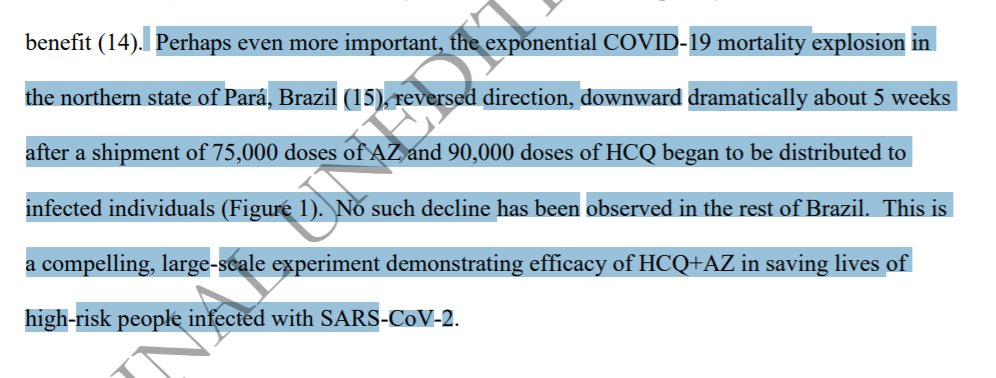 Zooming in on Pará, Brazil, a region with lots of access to HCQ. Excerpt and figure from Harvey Risch, showing large effects in mortality shortly after Brazil recommended widespread usage (~May 20)  https://academic.oup.com/aje/advance-article/doi/10.1093/aje/kwaa152/5873640