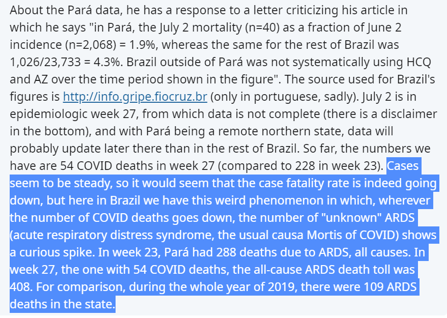 Note: the Brazil data isn't fully trustworthy  https://www.reddit.com/r/slatestarcodex/comments/hzoxh1/learned_epistemic_helplessness_covid19_and_hcq/fzlt2fd/. Would like some help from in-the-know Brazilians to interpret this mortality data