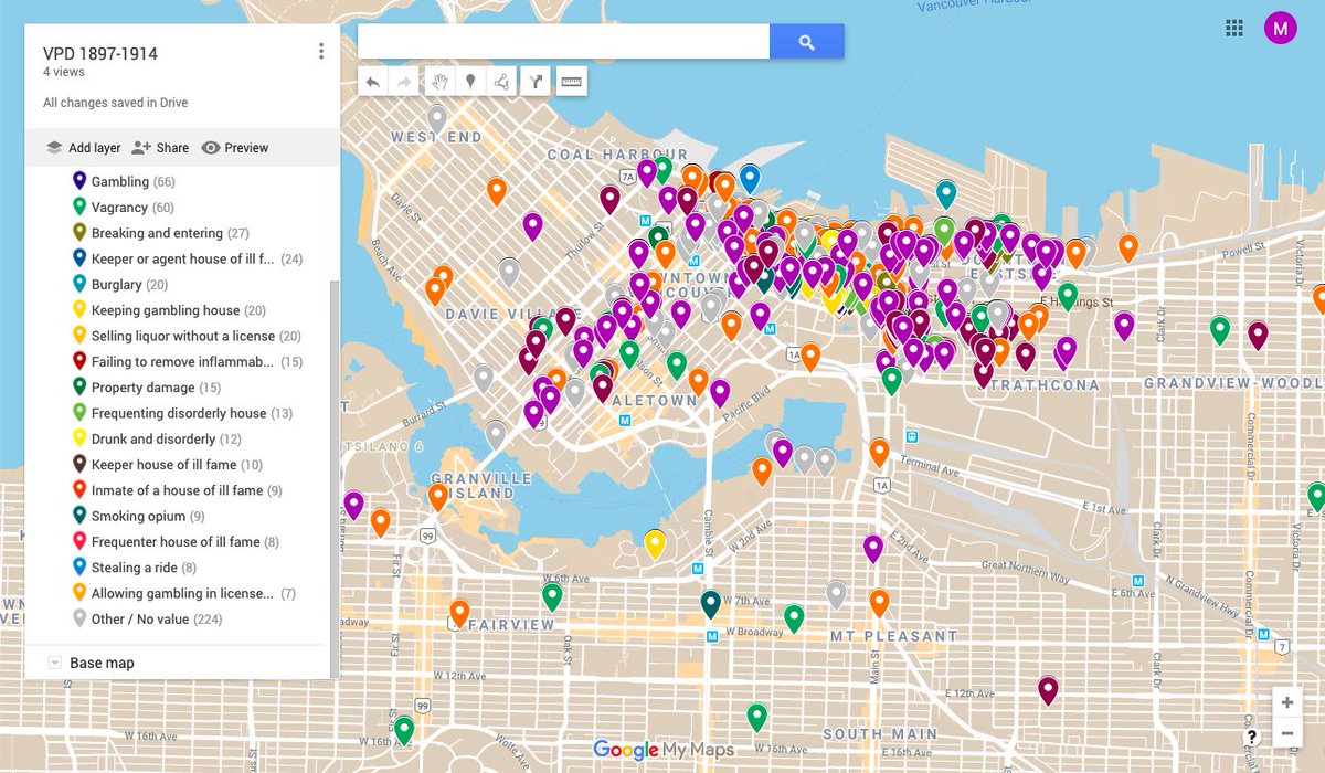 Returning to this thread from 16 months ago because I finally combined the database sheets and corrected a bunch of coordinates for streets whose names have changed since 1910ish in preparation for moving the whole thing to Tableau.