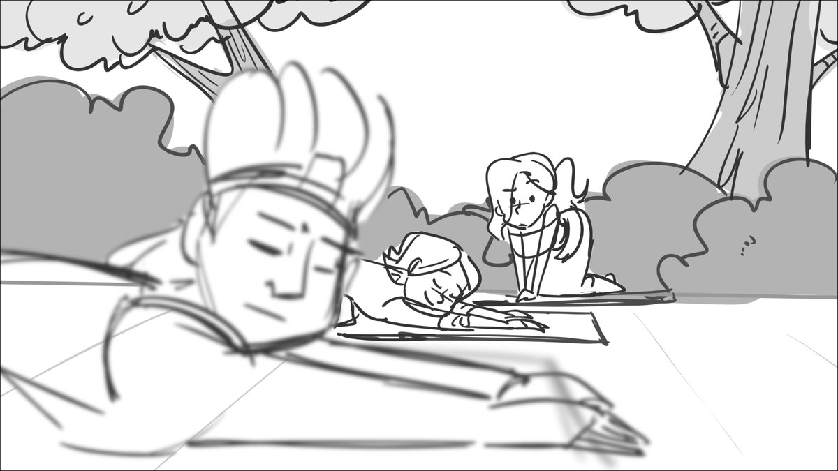This is from Kelly's section! This got added in but I honestly laughed at how Elena moved in this shot after seeing it animated.
これも追加。エレナのアニメートされた動きがコンテより数倍早くてめっさ笑った。