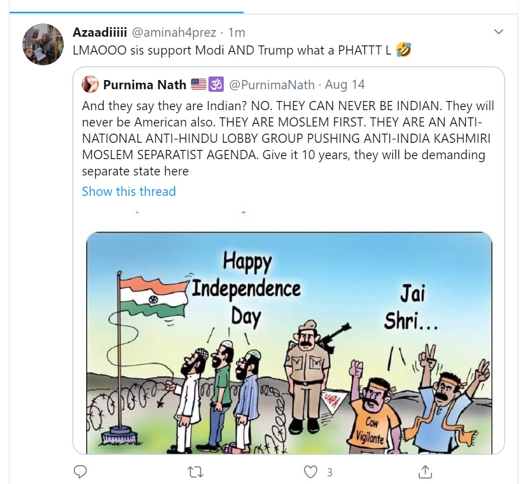 I hit a nerve. Now, this Kashmiri Muslims separatist groups sitting right here in United States will come after me, shame me, threaten me, mock me, will try to shut me up, even will try to blow me up or slaughter me. Let's unpack! Thread  @FBI  @CIA  @NIA_India  @IndianEmbassyUS