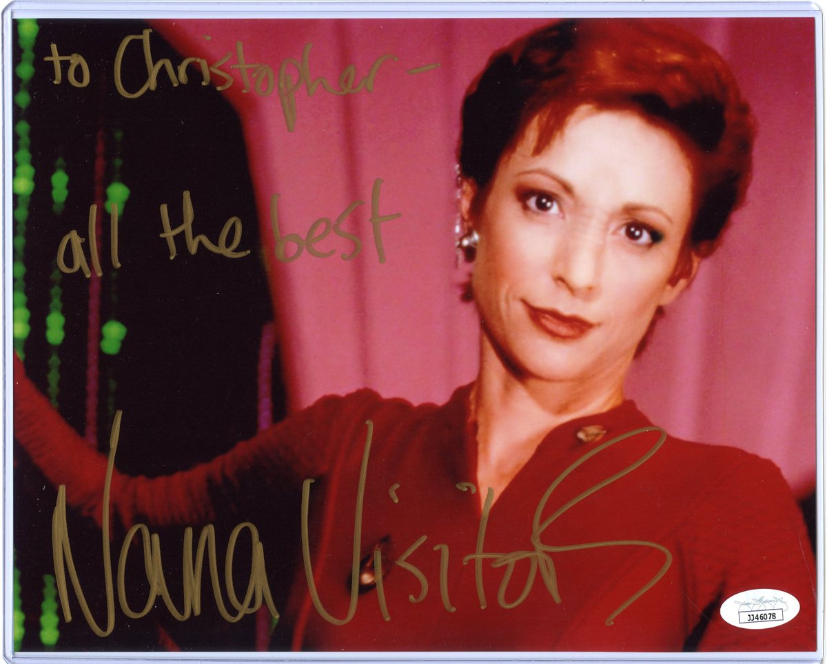 STCChristopher's tweet photo. #MajorKira @NanaVisitor #autograph came in the mail Sunday August 16, 2020. Special thanks to @ScienceDiv doing  #CONNectedCon or else I would not know about @galaxyconlive. So happy #VirtualConventions exhist to be able to get #StarTrek autographs like this when normally work. https://t.co/7TCcPx8Dl3