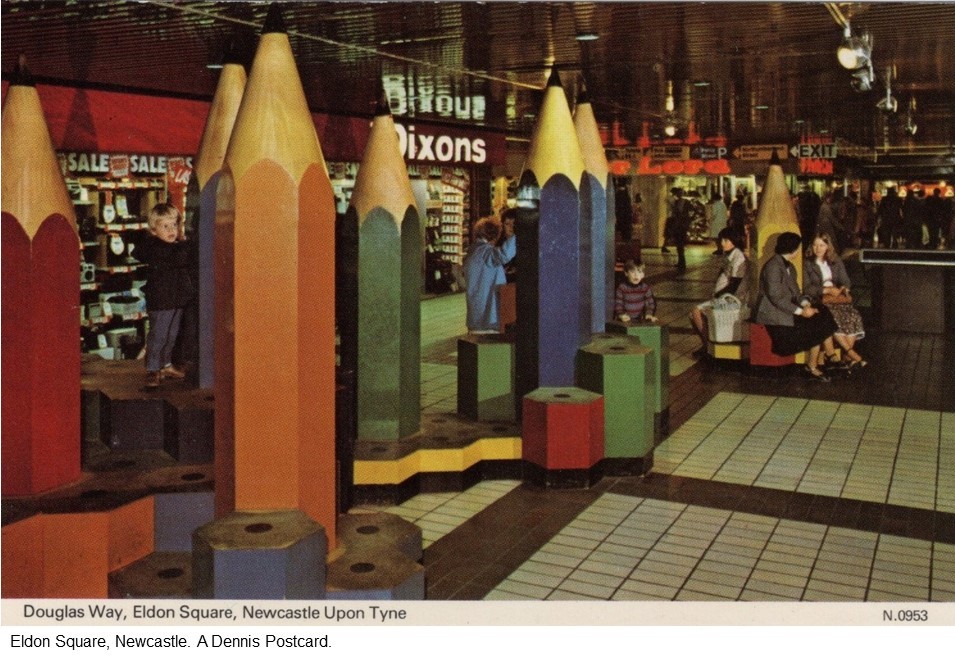 Some more Eldon Square, Newcastle - this time with some rather large pencils outside Dixons...