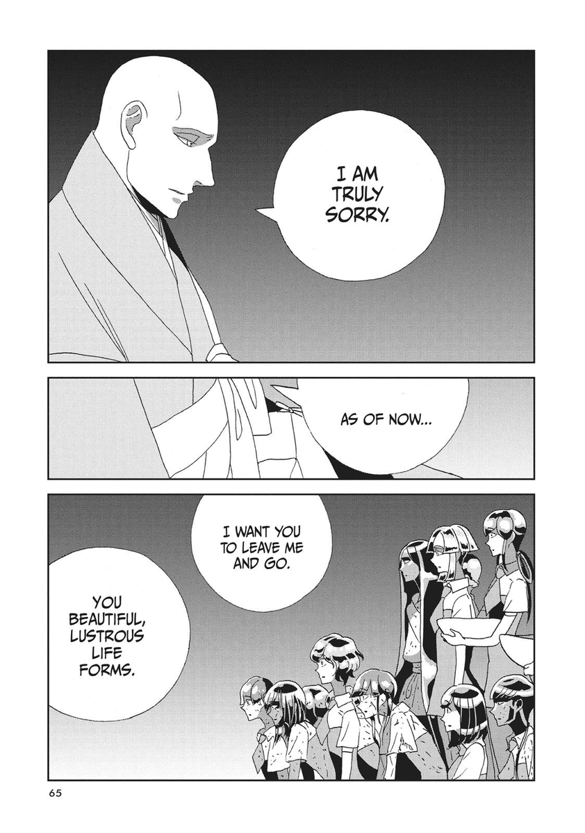 and suggests to the remaining Earth gems to just abandon him.At this point, it's still unclear which direction the story's heading towards, but now that I've considered many things it could be a possibility for Phos reaching the same view towards life as Kongou.