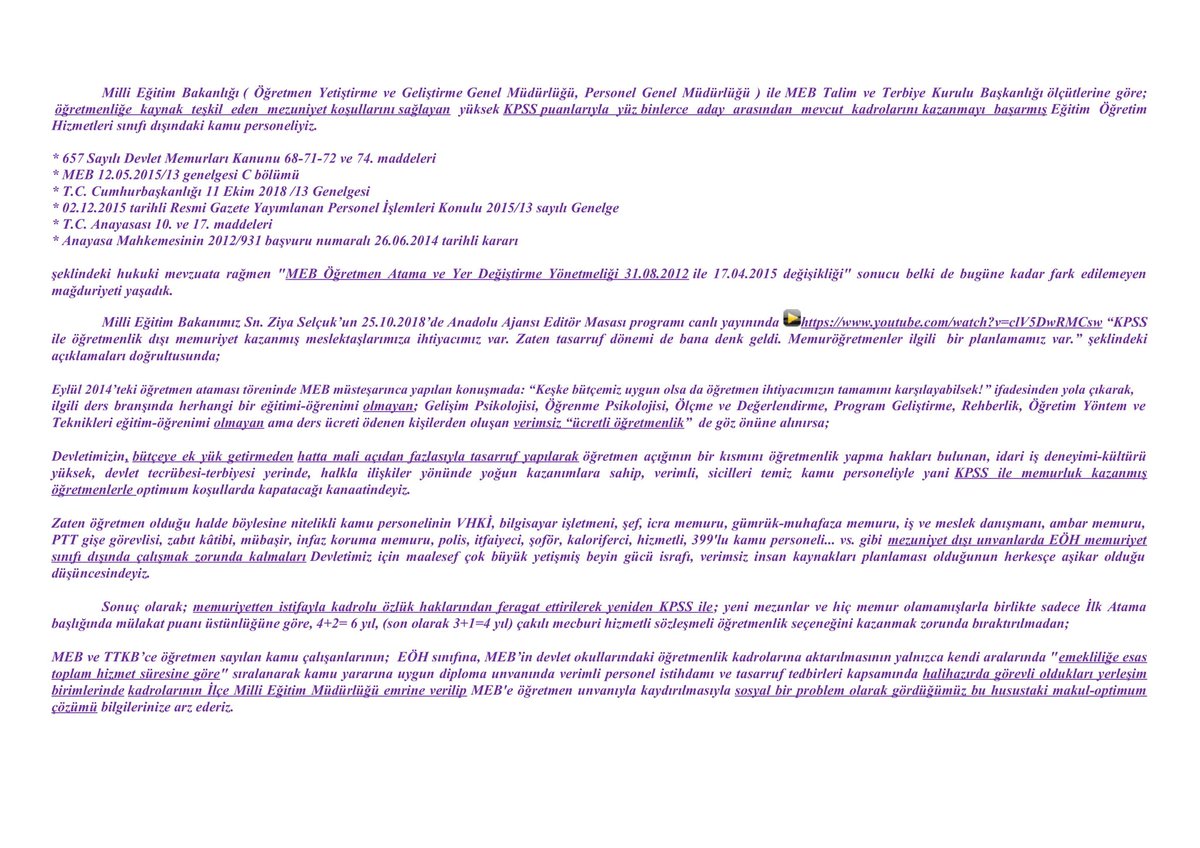 <a href="/ogretmenlersyfs/">Öğretmenler Sayfası</a> 31.08.2012’den beri mağdur,
<a href="/tcmeb/">Millî Eğitim Bakanlığı</a>
@mebttkb
@oygmmeb
<a href="/mebpgm/">Personel Genel Müdürlüğü</a>'ce meslektaşınız
#MemurÖğretmenler:

#ÖğretmenlerBirleşiyor kapsamında Eylül2020'de
ilçe MEM emrine;
KPSS ile kazandığımız
#KadrolarımızEÖHyeAktarılsın
Sn
<a href="/tcbestepe/">T.C. Cumhurbaşkanlığı</a>
<a href="/ziyaselcuk/">Ziya Selçuk</a>
<a href="/RehaDenemec/">Reha Denemeç</a>
<a href="/omerinan06/">Ömer İNAN</a>
<a href="/ogretmenlersyfs/">Öğretmenler Sayfası</a>