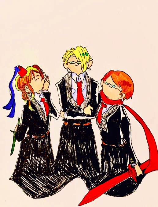 昨日の3マンセみたら3人組描きたくなっちまったよね 