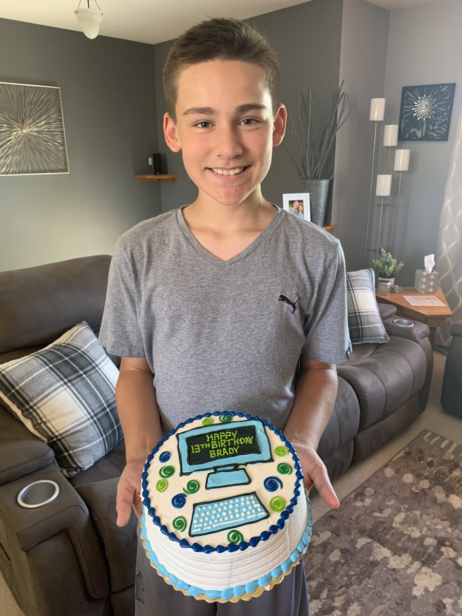 AngieGrogan's tweet photo. Happy 13th Birthday, Brady! You are so kind, smart and funny, and I’m beyond proud of you! ❤️🎂❤️🎉❤️ #teenager https://t.co/33FZcjccSV