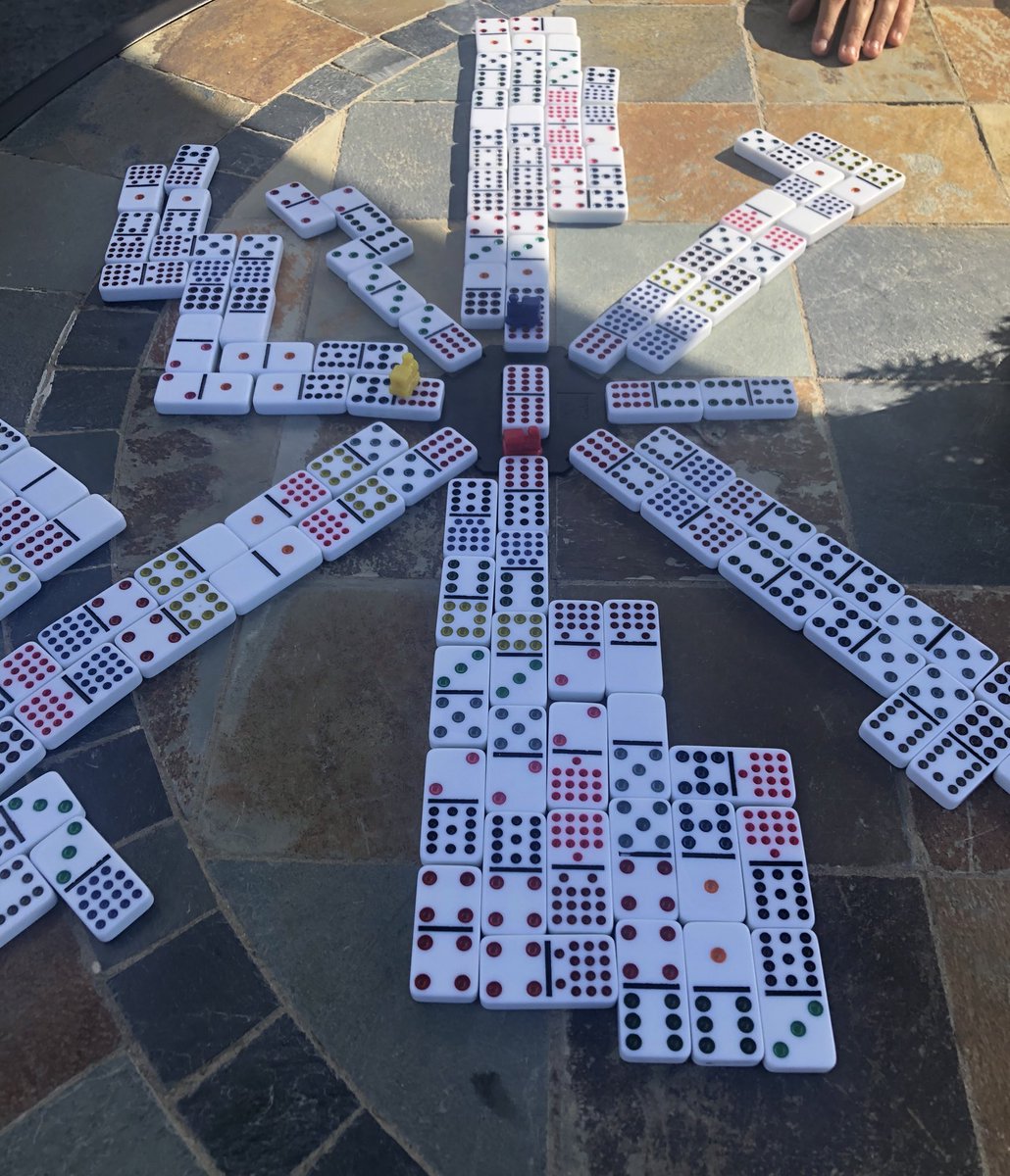 LadyBrault's tweet photo. A beautiful Sunday afternoon on the back porch and the Braults play a 85-min Dominoes game to a stalemate😅💪🏼‼️ https://t.co/iVugGoraaI