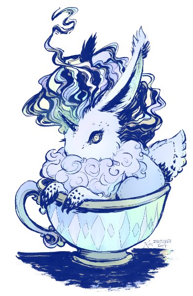 PaleWhiteRabbit's tweet photo. #FCOpenFlame Also how could I forget my flagship pieces! Bunny cryptids in teacups is practically my signature now.  I have small prints and charms available

blue unicorn bunny (al miraj) and the peachy wolpertinger
prints
https://t.co/wOIdubsgQn
charms
https://t.co/HEJyABczI7 https://t.co/vlGHbbKS6t