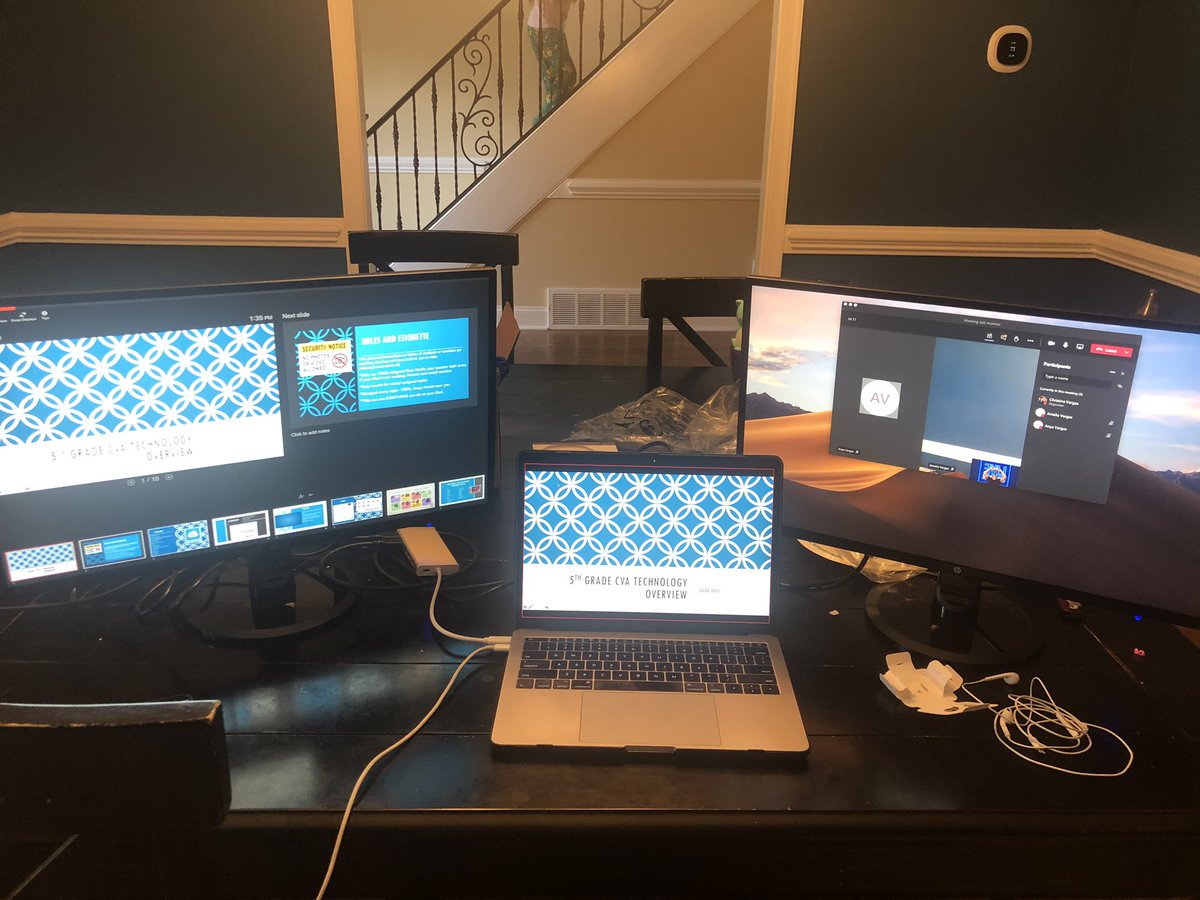 MrsVargas4's tweet photo. Thank you @simplexlearning for the amazing hook up! I can run three screens at once and keep an eye on my kids with my iPad. #virtualteacher #colliervillevirtualacademy https://t.co/VKd7ajUbK0