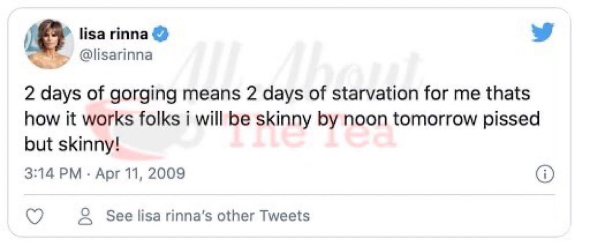 PatThePussHunny's tweet photo. Gee, I wonder how Rinna’s daughters developed an eating disorder!! I’m not saying she’s the sole cause of the issue, but she definitely contributed!! #RHOBH https://t.co/0xDydhar5y