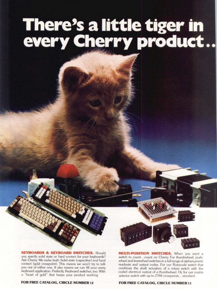 a Cherry ad from 1979 featuring a kitten.