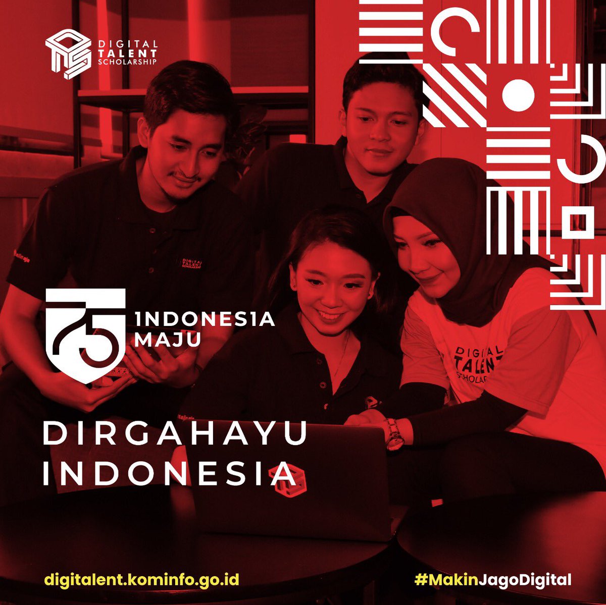 DTS_komdigi's tweet photo. Digiers, Selamat Ulang Tahun ke-75 Republik Indonesia!
Mari ambil momentum hari kemerdekaan ini sebagai semangat kebangkitan untuk Indonesia maju!
Merdeka!
#IndonesiaMaju #BangkituntukIndonesiaMaju #digitalinaja #dts2020 #digitalent #DigiersMerdeka #dirumahaja https://t.co/vmM45Kki9A