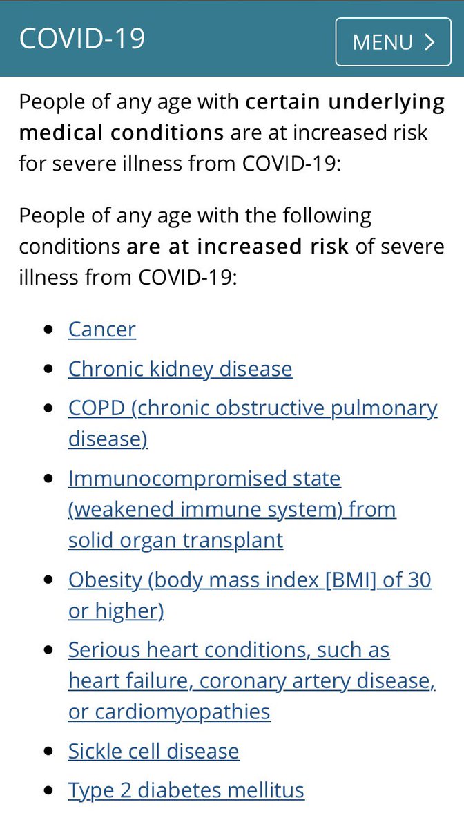 2) Links that SecState provides to  @CDCgov for reference of “underlying health conditions” of voter — or if voter is caretaker of someone with compromising health conditions.