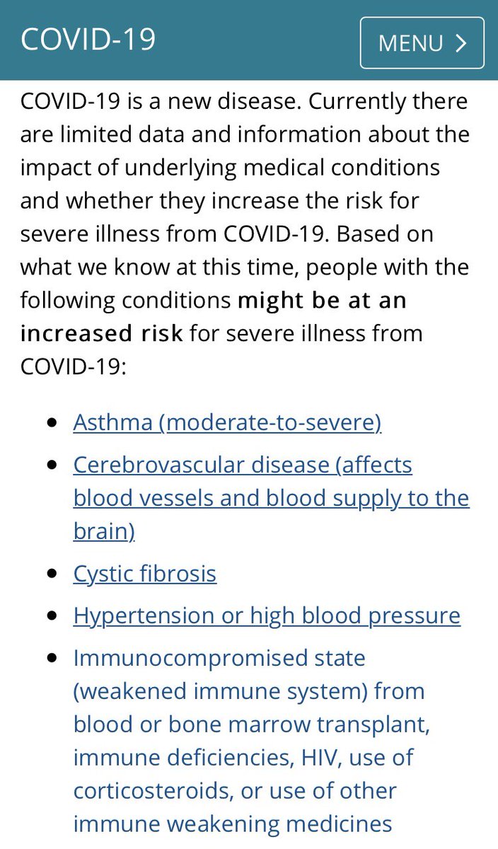 2) Links that SecState provides to  @CDCgov for reference of “underlying health conditions” of voter — or if voter is caretaker of someone with compromising health conditions.