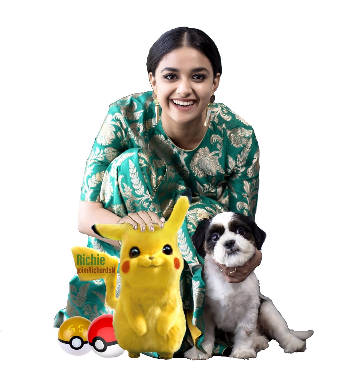 Recreating old drawings- thalaiviii with  #pikachu  and  #Nyke  @KeerthyOfficial Ms paint art  #KeerthySuresh