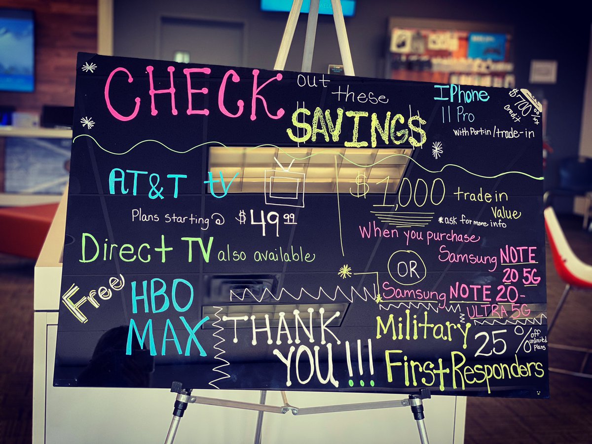 KendraDRoss's tweet photo. #CheckouttheseSavings at your local #ATTstore @shopsxsw 

** 25% off Unlimited plans for #Military #FirstResponders #Teachers #Nurses and #Doctors 

** #FirstNet plans for First Responders Unlimited everything with hotspot $44.99 https://t.co/Rllg5UAvis