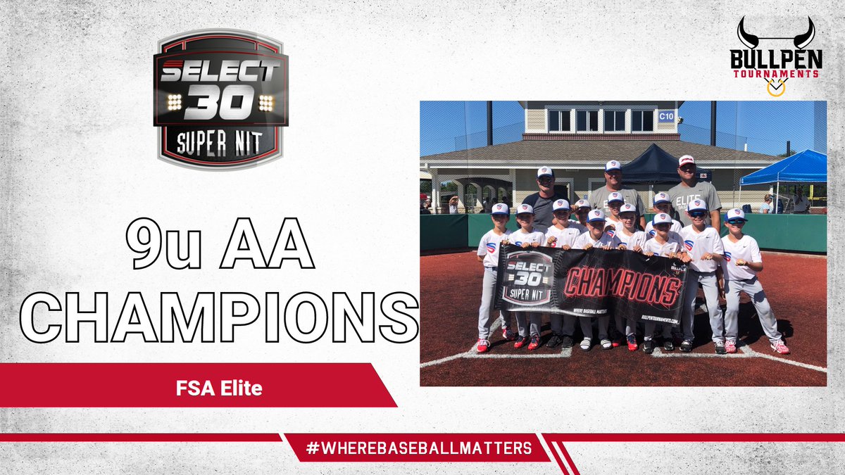 Congratulations to our 9u AA Select 30 Super NIT Champions, FSA Elite!

#WhereBaseballMatters