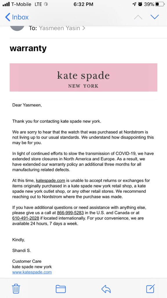 Swallowtail80's tweet photo. @katespadeny  what will it take to have the 2 year warranty on the product I purchased honored? Or a refund. https://t.co/YCDsKn1Kcz