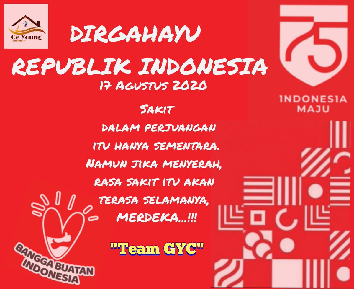 ErniGeg's tweet photo. Team GYC Bali mengucap : DIRGAHAYU REPUBLIK INDONESIA, untuk Team GYC semangat selalu untuk berkarya untuk negeri ini. πͺππ²π¨β€οΈ
#GeYoungCommunity
#Gegernibigsoi https://t.co/QBNrXOyFK5