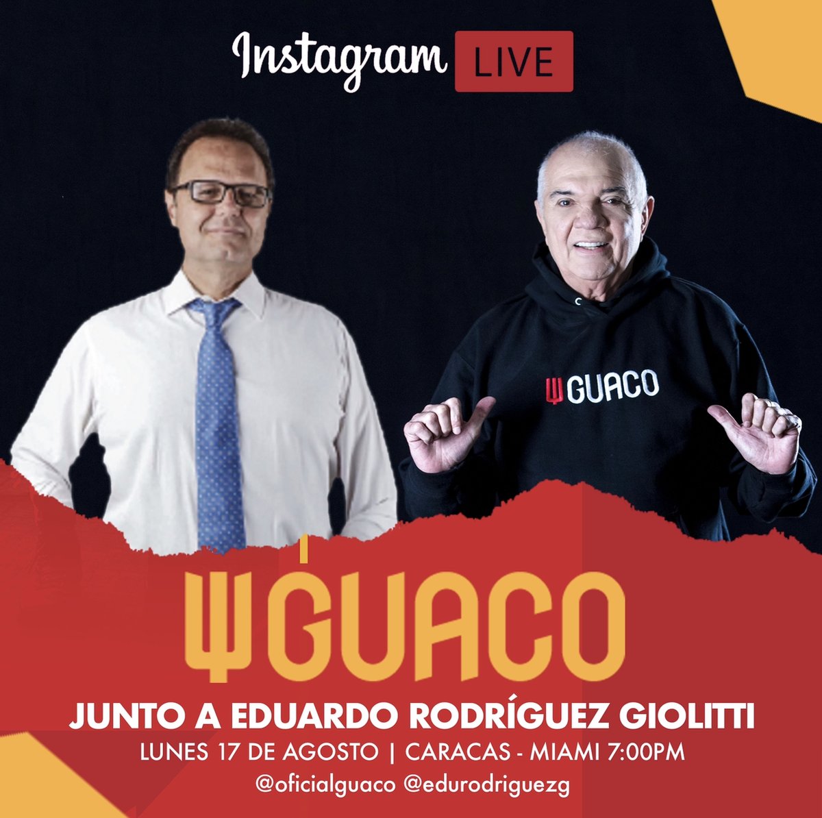 OficialGuaco's tweet photo. Esto es mañana #Guaqueros junto a nuestro hermano @Edurodriguezg , los esperamos, Dalee guaya 💥😎
#Guaco Ψ https://t.co/YZajgpxQiM