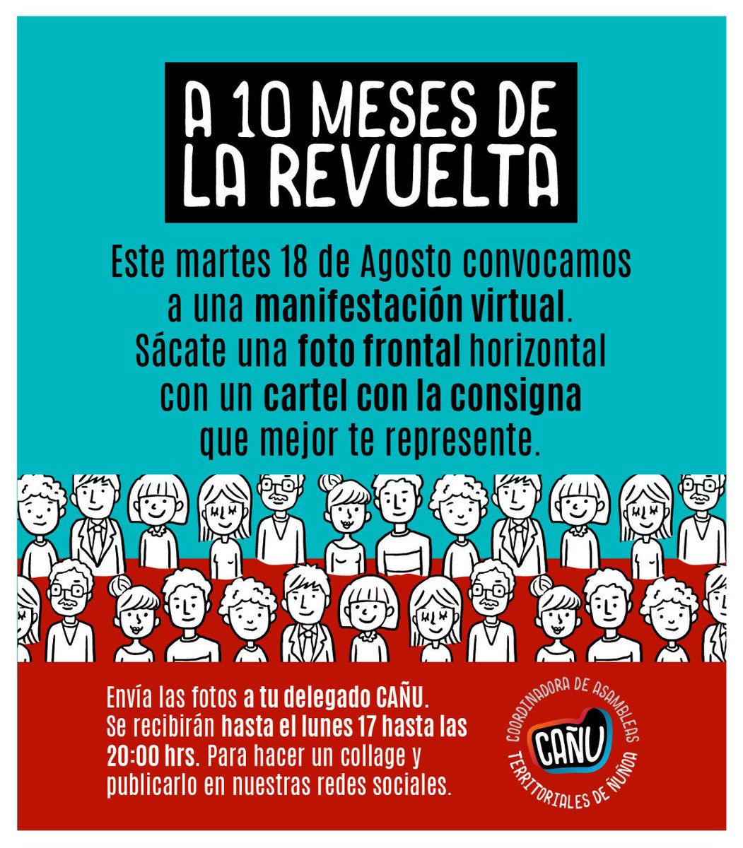 Asambleas2020's tweet photo. Nadie está olvidado, nada está olvidado. A 10 meses de la gloriosa revuelta popular, queremos que #Ñuñoa siga vestida de esperanza y dignidad 👇🏻 #AsambleasTerritoriales #18O #NadaHaTerminado #Newen #Venceremos https://t.co/ZPckujYKho