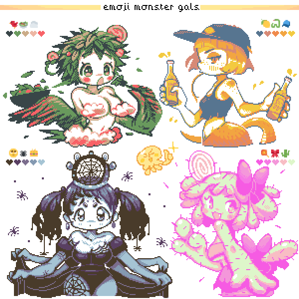 & here's ALL the emoji monster gals ??? ALL DONEEE https://t.co/8sPwExUlOw
