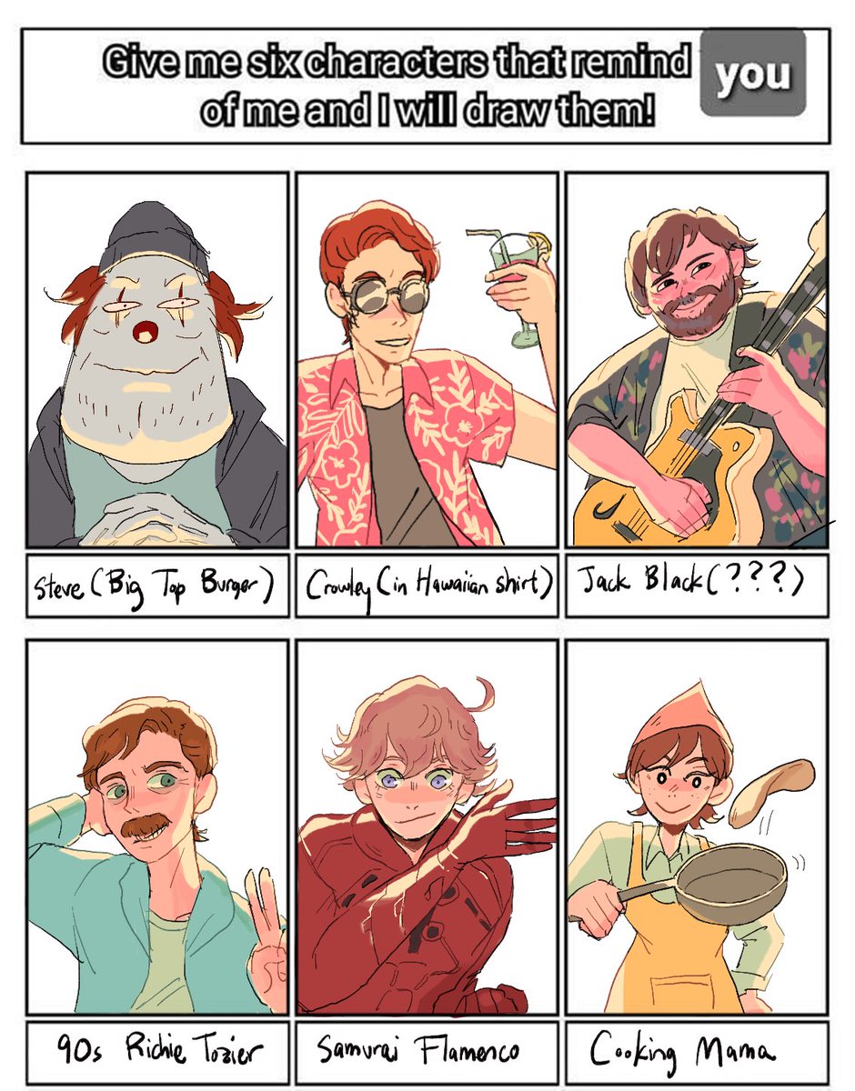 Some characters! I think Jack Black (definitely a real fictional character) and Samumenco are my favorites out of the bunch 