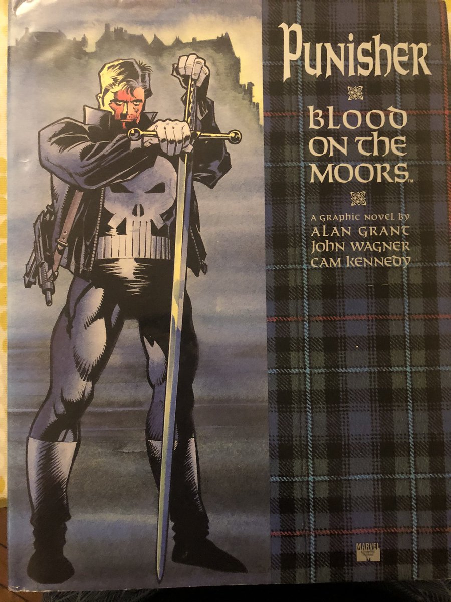 Marvel GN: Punisher Blood on the Moors. Grant/Wagner/Kennedy. Another superhero visits country/city X, this time produced by Scots but no less uncomfortable than if written by a foreigner. Once again, a beautiful art job; Cam Kennedy on full power. 12/x