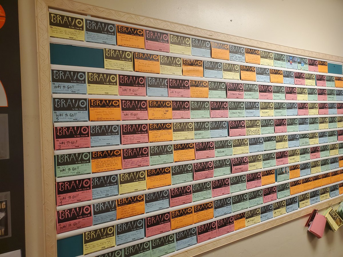 jen_gillaspie's tweet photo. @8964THD the Bravo board is full and the month is only half over. Look at the #GETorangecards for the Front End. #associaterecognition #bravo #peerrecognition @AkinsMel @floyd_ven @ErnestD52 @asm_8964 @demcclain22 https://t.co/llVxiJ725S