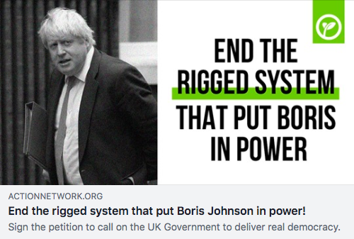 The moment the election results landed and the Tory majority was cemented, we ORGANISED. We launched a petition calling for an end to the rigged system that put Boris in power! AND hosted an emergency organising call with  @alexforeurope and  @Amelia_Womack!