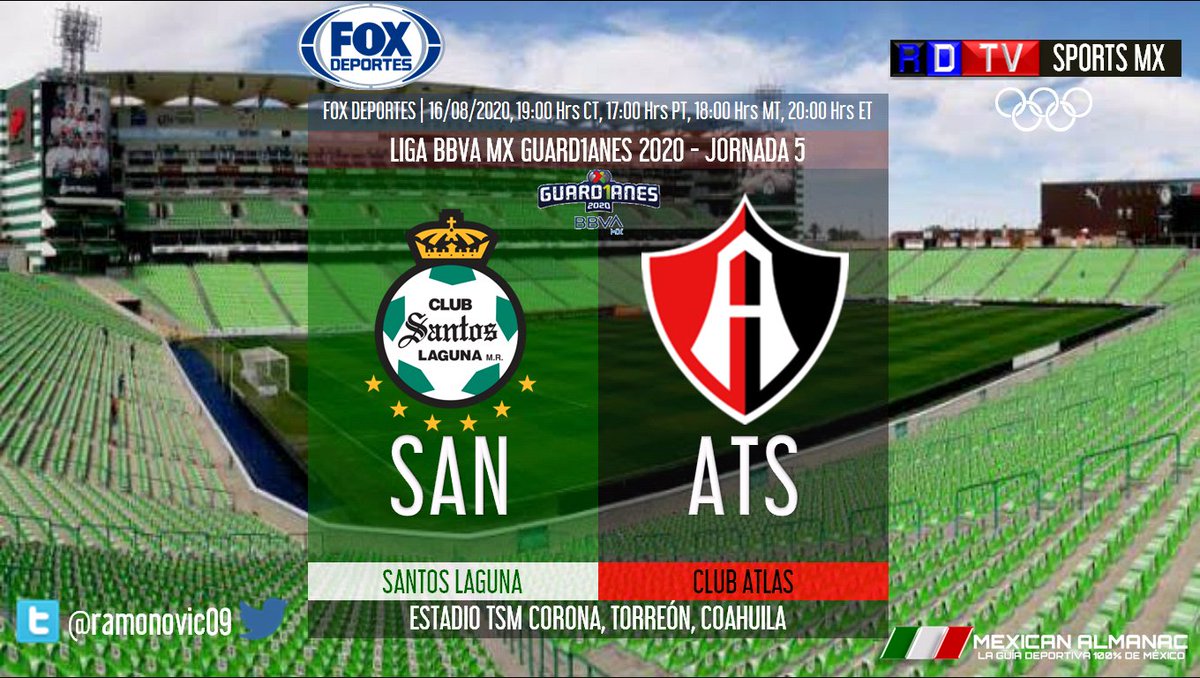 ramonovic09's tweet photo. 🇲🇽 #LigaBBVAMX #Guard1anes2020 #Jornada5 | @ClubSantos 🆚 @atlasfc
#SantosLaguna #Atlas
⏰ En Vivo
📺 @FOXDeportes
🎤 @SirJohnLaguna
🎤 @RodolfoLanderos
🎤📝 @marianot19
🎤📝 @pulpozuniga
🎤⛳ @alejadelgadillo
🎤⛳ @giselle_zm
#Guard1anesEnFOX #QuedateEnCasa #SANATS https://t.co/cUBaGEA4wG