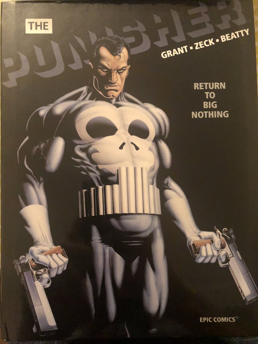 Marvel GN: Punisher: Return to Big Nothing. Grant/Zeck/Beatty. If I’m honest, the art doesn’t compare to the Punisher mini but it’s great, clean storytelling. Nice gang-work! Yet another corrupt Vietnam officer in Castle’s past. Worth it as a Zeck fan. Solid enough story. 14/x