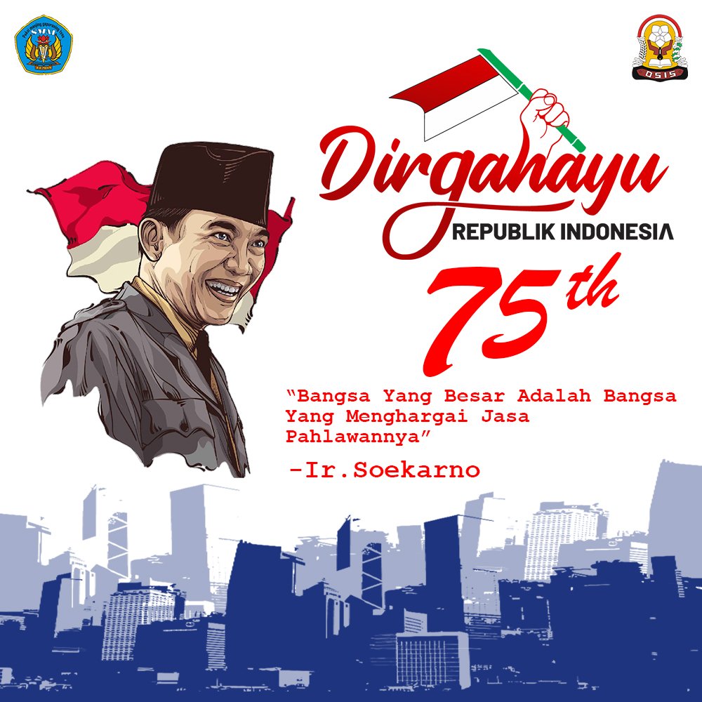 "Robek-robeklah badanku, potong-potonglah jasad ini. Tetapi jiwaku dilindungi benteng merah putih, akan tetap hidup, tetap menuntut bela, siapapun lawan yang aku hadapi." - Jenderal Sudirman.

Dirgahayu kemerdekaan Republik Indonesia ke-75 🇮🇩🇮🇩
