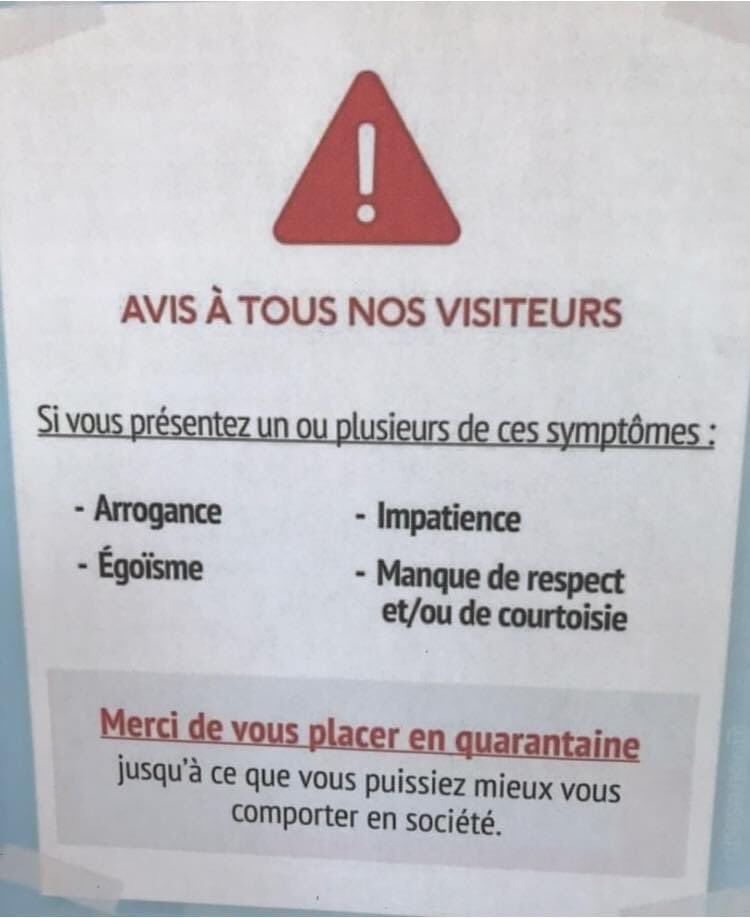 unautreMax's tweet photo. Tous les commerces devraient avoir cette affiche à l’entrée👌 https://t.co/ZpFtXWsOKj