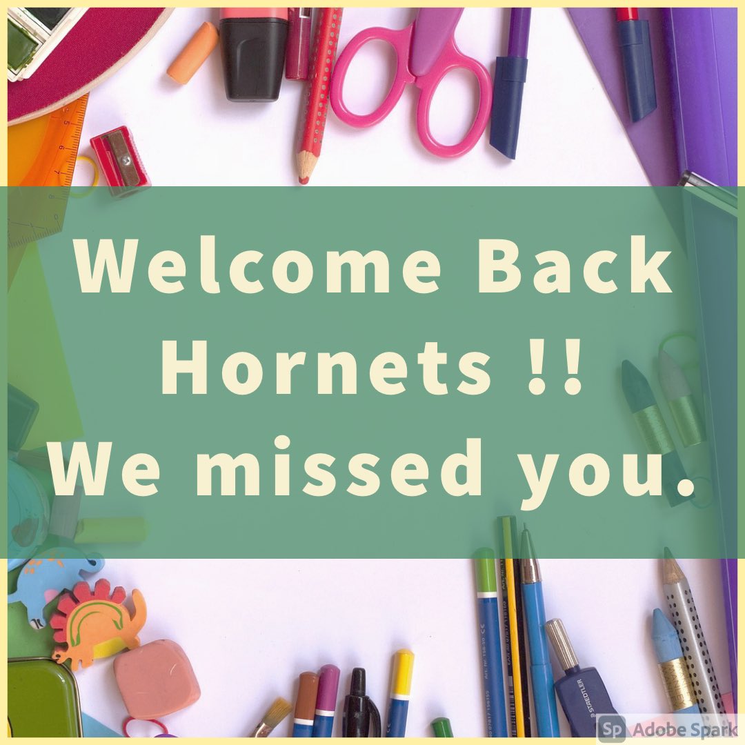 Hardy Oak Hornets
WELCOME BACK! Are you ready for  2020-2021 school year? We can’t wait to get started! #strongertogether <a href="/LolaFolkes/">Lola Folkes</a> <a href="/Hardy0akHornets/">Hardy Oak Elementary</a>