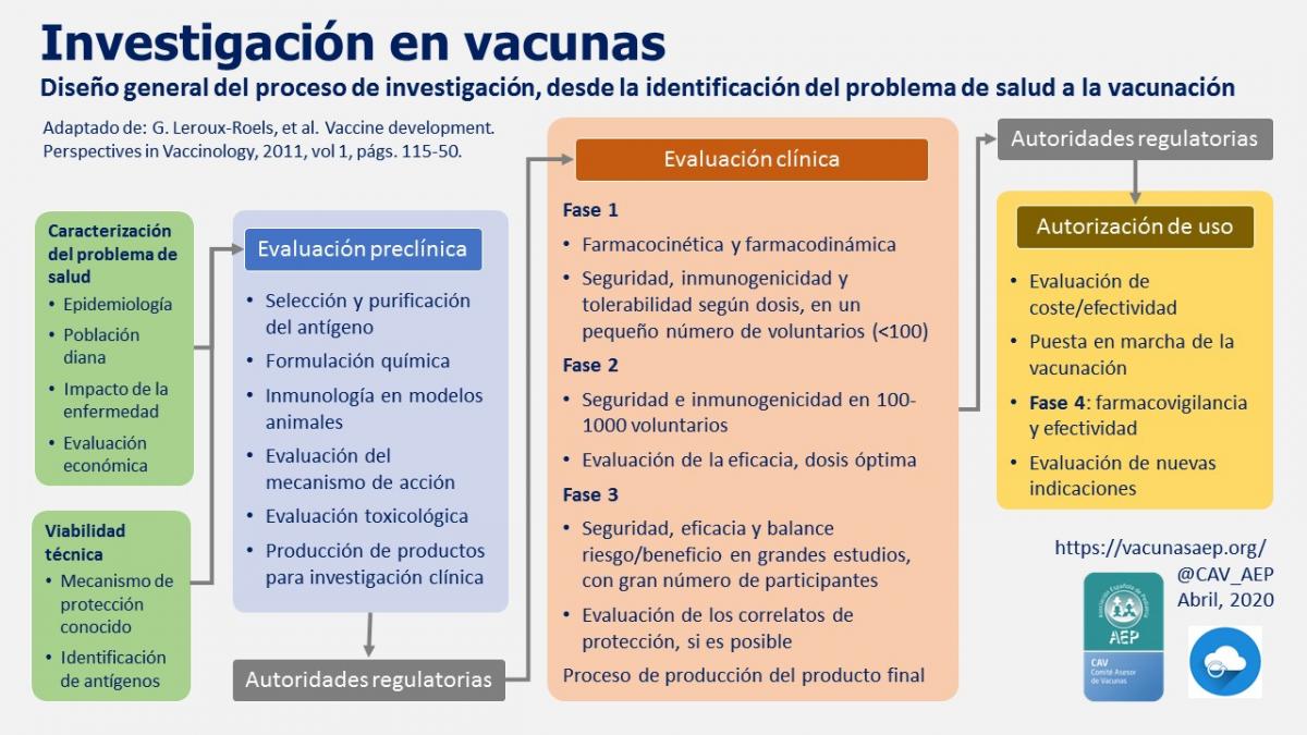 gabyrabi's tweet photo. Aquí va un cuadro que muestra en que consisten las fases clínicas que atraviesa el desarrollo de una vacuna  (en color anaranjado "Evaluación clínica") https://t.co/zR1HH39Fg6