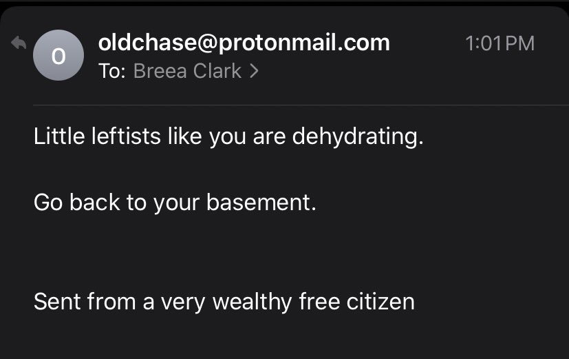 clarkfornorman's tweet photo. These are the emails you get on a quiet Sunday afternoon when you’re spending time with family after Fox News posts an article about you. #ThisisAmerica #localgov #womeninleadership #misogyny https://t.co/2OuPk7rTeG