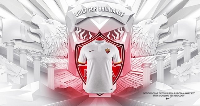 La away era blanca con cuello estilo Henley.En el frente de la camiseta aparecia un patron de la arquitectura de la ciudad.En las mangas y puños aparecian los colores tradicionales del club.