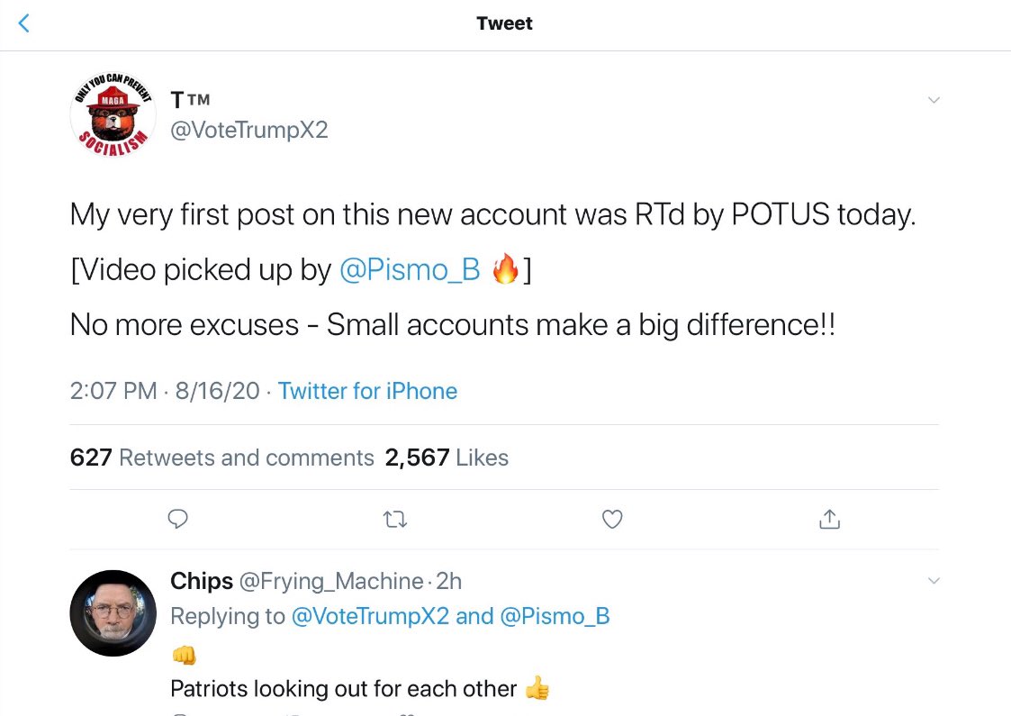 35. Tony’s back and somehow Trump retweeted his first tweet. Scavino is on point