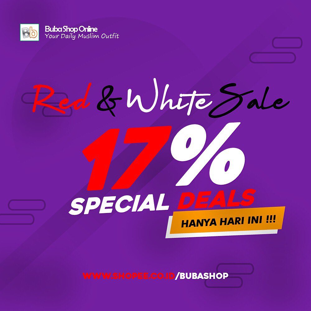 bubashop_online's tweet photo. https://t.co/SpZ8XUv9jC

ON SALE.. 
ONLY TODAY.. 07.00 wib - 17.00 wib 

#SALE #diskon #Shopee #IndonesiaMaju #fashionmuslim https://t.co/eRg57nnzyO