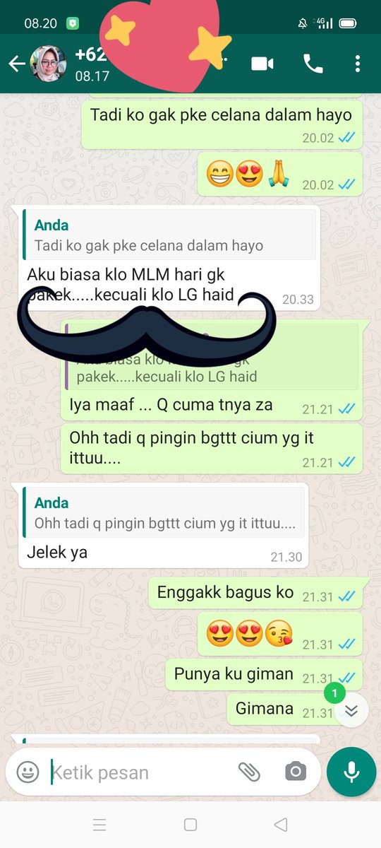 Chat ma stw baru nikah ma pa haji 2 Minggu kurang d puasin p haji y