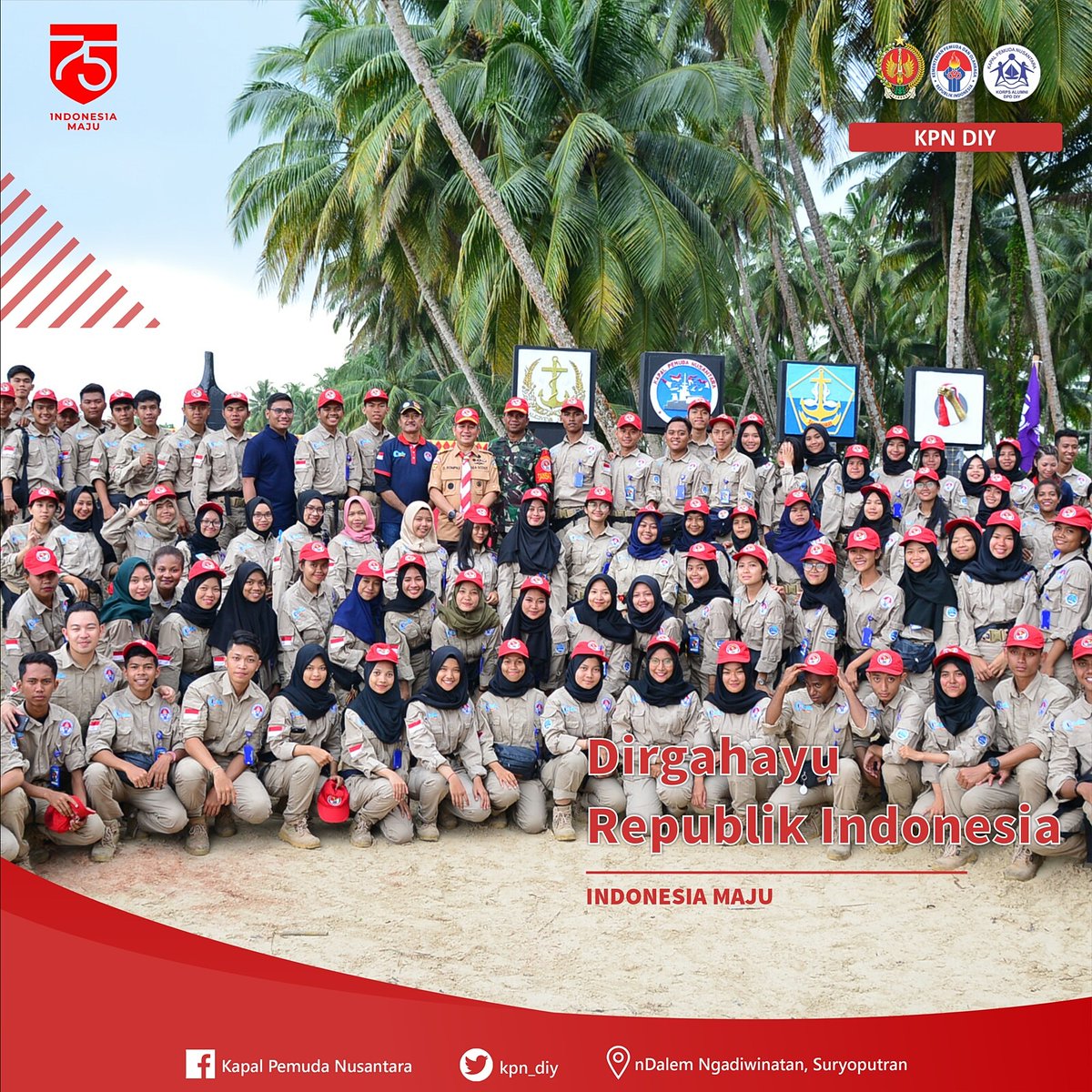 kpn_diy's tweet photo. DPD KAKPN DIY Mengucapkan Dirgahayu Republik Indonesia yang ke 75.
Semoga seluruh masyarakat Indonesia bisa memaknai hari kemerdekaan dengan tetap bersatu di tengah bencana dahsyat yang sedang di landa dunia
.
Bhineka Tunggal Ika Indonesia.
. https://t.co/IB7gayoiUS