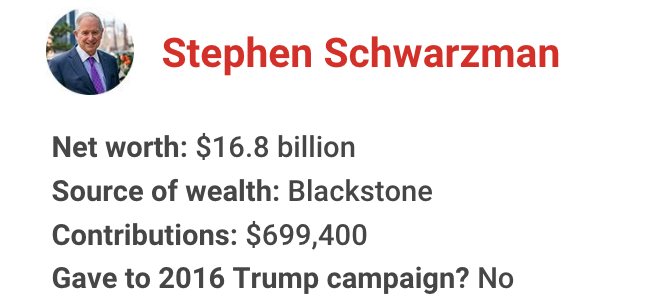 The richest president in American history has gotten financial support from nearly one in 10 U.S. billionaires. Let's meet some of them for 2020: