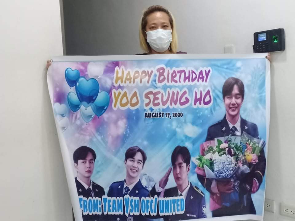 ysh_ofc's tweet photo. Thank you Team Ysh Ofc United,  for this tarpaulin and shirt thanks for this effort
@RheanSuarez 
@kelilay17 
@LonasNna 
@lowela_ysh 
@Elisael_mae 
@RueWhiteney 
@ro_vens 

#HAPPYBIRTHDAYYooSeungHo https://t.co/DxREdJIxK7