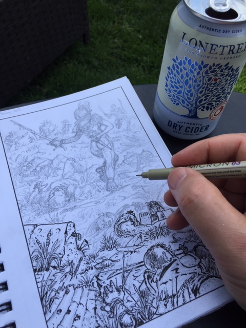 mutantlord's tweet photo. Drink and Draw
Having an ice cold #lonetree #applecider in the backyard on the hottest day of the year. Lots of new Expansion Rules ink art to be showcased this week, so stay tuned Epochians!
https://t.co/XAuLsUlrLr #wip
#fencing #drinkndraw #backyard #lonetreecider https://t.co/z7O29LacIy