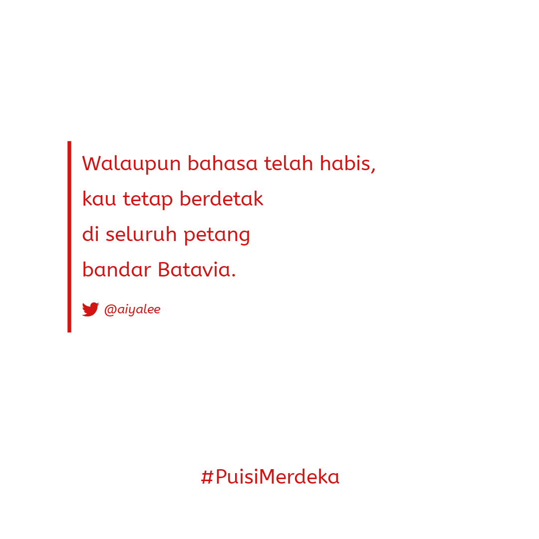 aiyalee's tweet photo. Dirgahayu Indonesia, sayang. Merdekalah lama-lama, jauh-jauh, tinggi-tinggi! #PuisiMerdeka #HUTRI75 https://t.co/j2ZiUY8Kwz