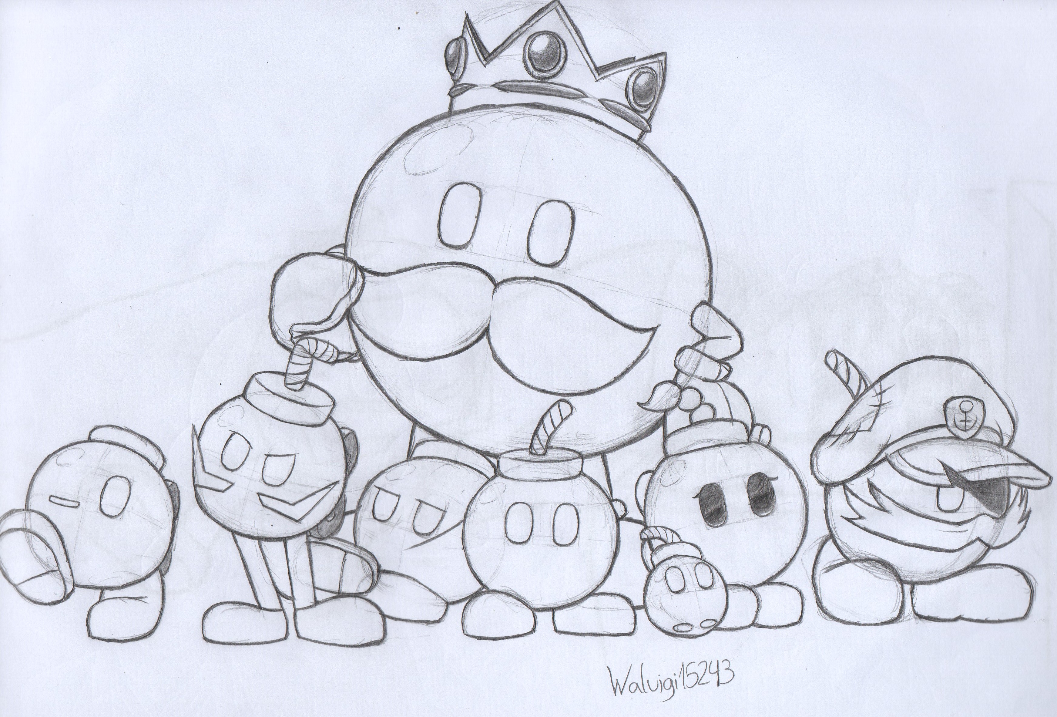 🟣🌹MrWAHStorm🌹🟣 on X: At first, I was just planning to sketch Bobby  from Paper Mario Origami King, then I started to draw some random images  that include Bob-Ombs. I inspired myself in