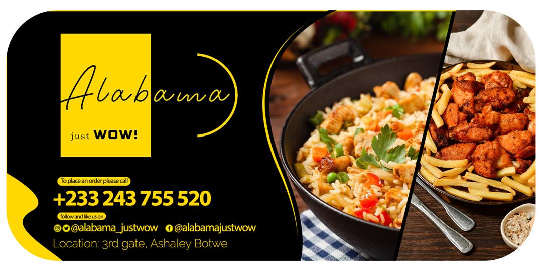 alabama_justwow's tweet photo. TASTE our FOOD for FREE. 

We are open Mon to Sat, 10a.m to 10p.m. Order and have your food delivered to u wherever u are in Accra. 📱for your parties, weddings etc. 

4 items on our menu and all of them are #JustWow, Find out for yourself on Tuesday @ 3rd gate, Ashaley Botwe. https://t.co/c2o0mOm6eR
